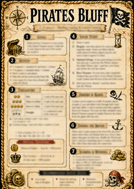 Obscured preview of The Articles — How to Play Pirates Bluff